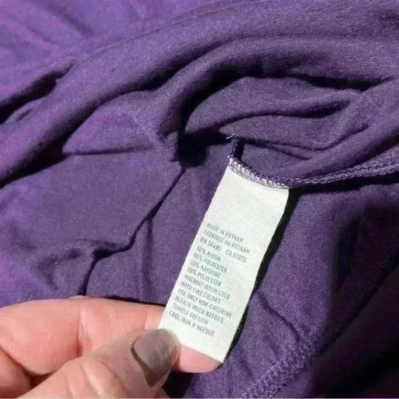 American Eagle Women’s Purple Quarter Button Short Sleeve Blouse Sz Small Note - Picture 8 of 10